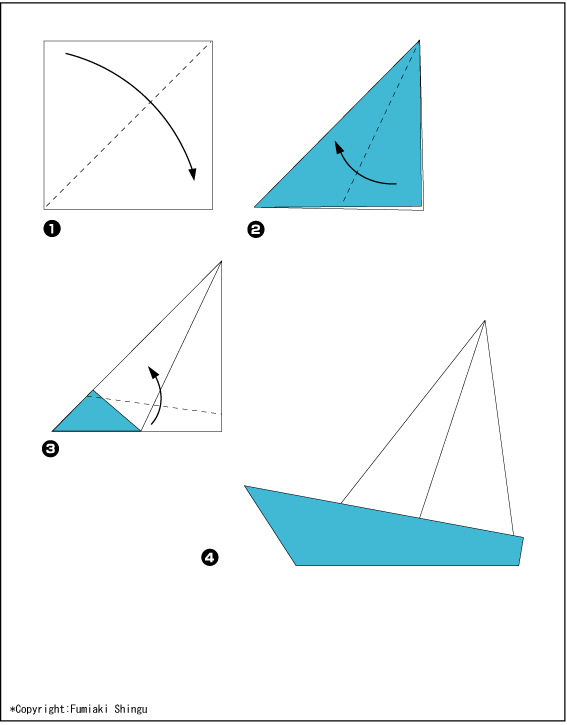 Схема оригами яхта