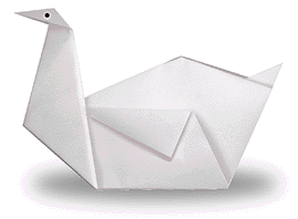 Лебедь в технике оригами