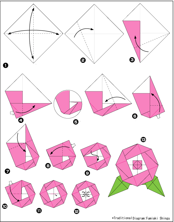 Оригами камелия - цветок для начинающих