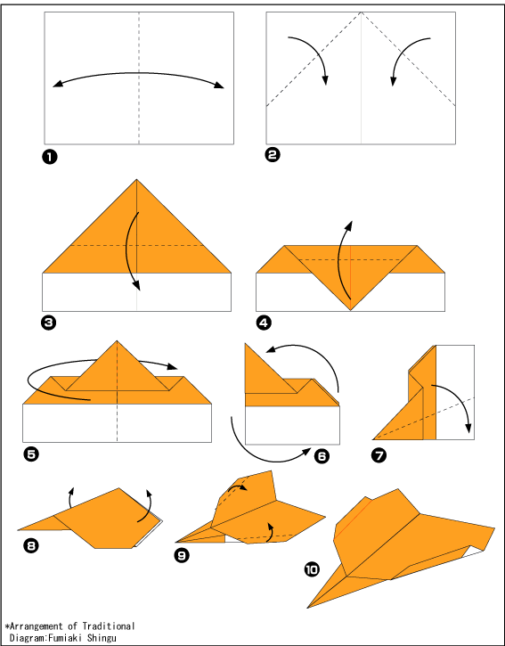 Модульное оригами самолет (видео схема сборки) для начинающих